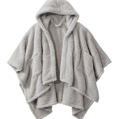Songling Wearable Blanket Sherpa Poncho Office Work Warm Cozy Shawl Blanket,Plush Cape Wrap for Adults