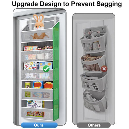 Over the Door Organizer Storage-5-Tier Hanging Organizer with 5 Large Pockets, Anti-Tilt Design, 44 Lb Capacity for Bedroom, Bathroom, Pantry