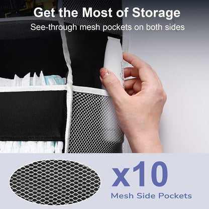 Over the Door Organizer Storage-5-Tier Hanging Organizer with 5 Large Pockets, Anti-Tilt Design, 44 Lb Capacity for Bedroom, Bathroom, Pantry