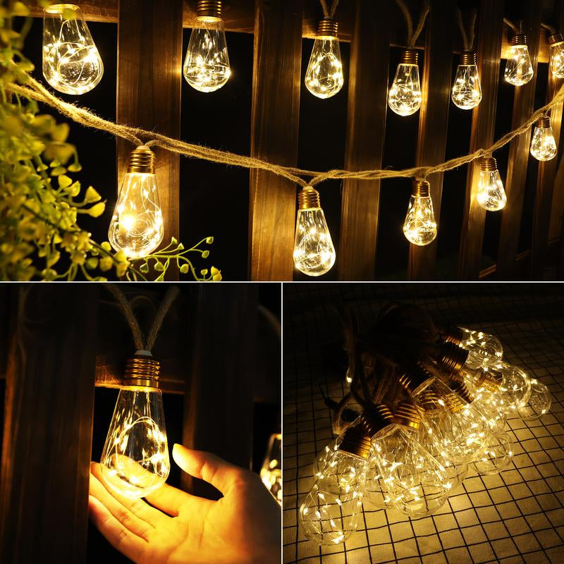 Funny Lamp Outdoor Patio LED Solar String Lights, 16 Shatterproof Bulbs, 26Ft Waterproof Solar String Lights with 8 Lighting Modes – Suitable for Decorating Patios, Courtyards, Gardens, Living Rooms & Bedrooms Funny Light